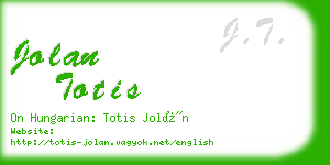 jolan totis business card